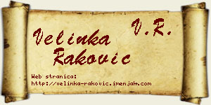 Velinka Raković vizit kartica